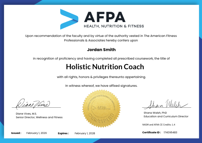 Holistic Nutrition Coach Certification