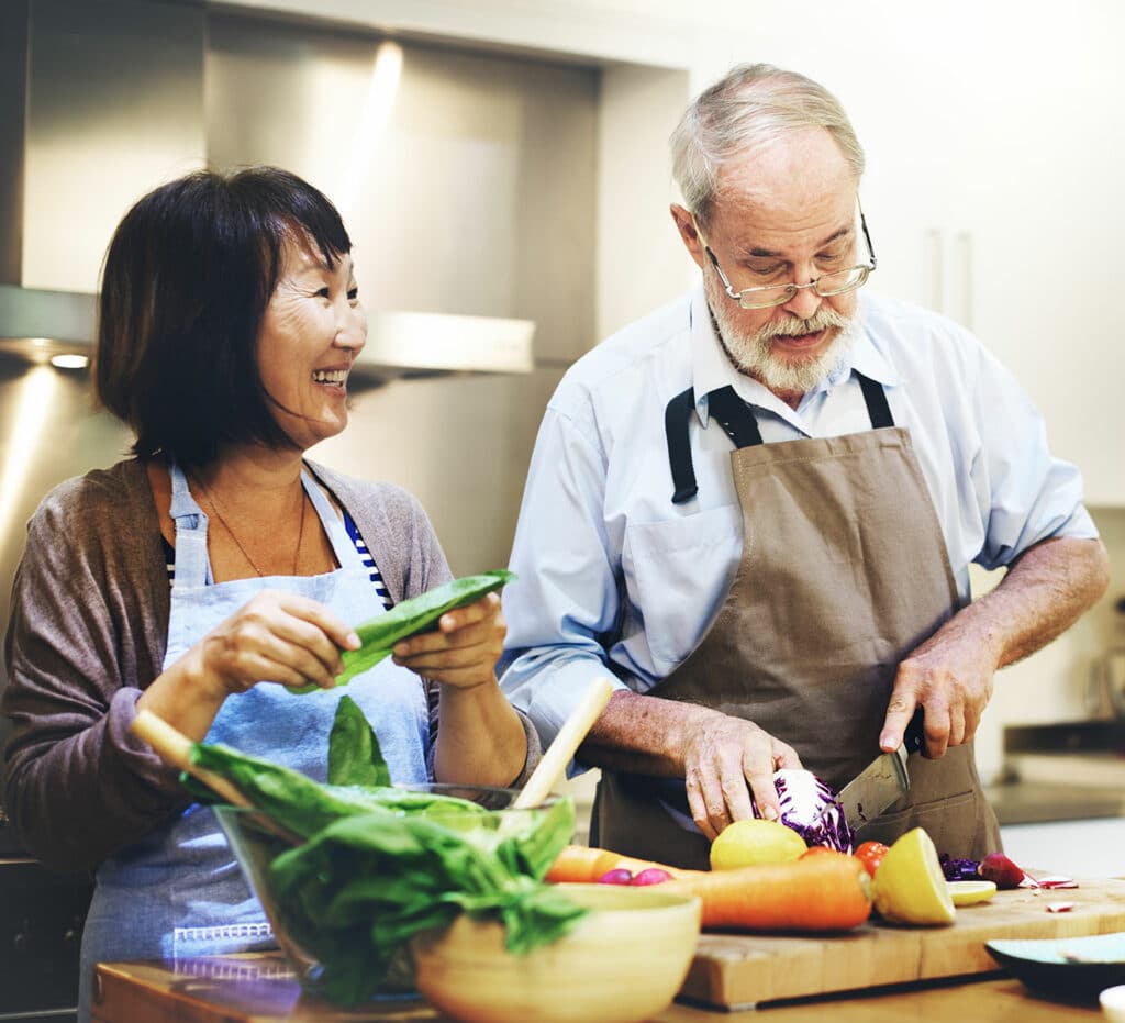 A Senior Nutrition Coach helps clients eat well