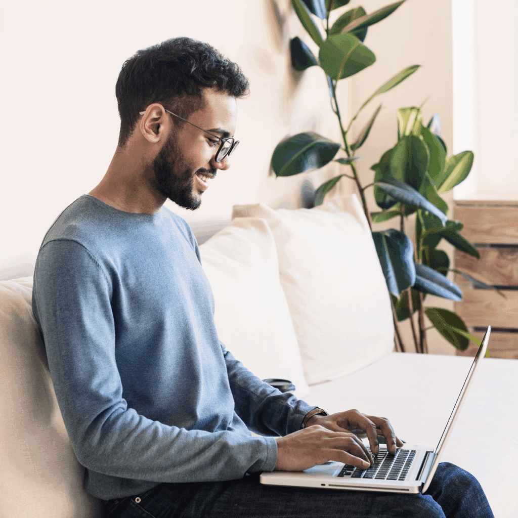 Student learning AFPA's Holistic Nutrition Coach Certification online on laptop