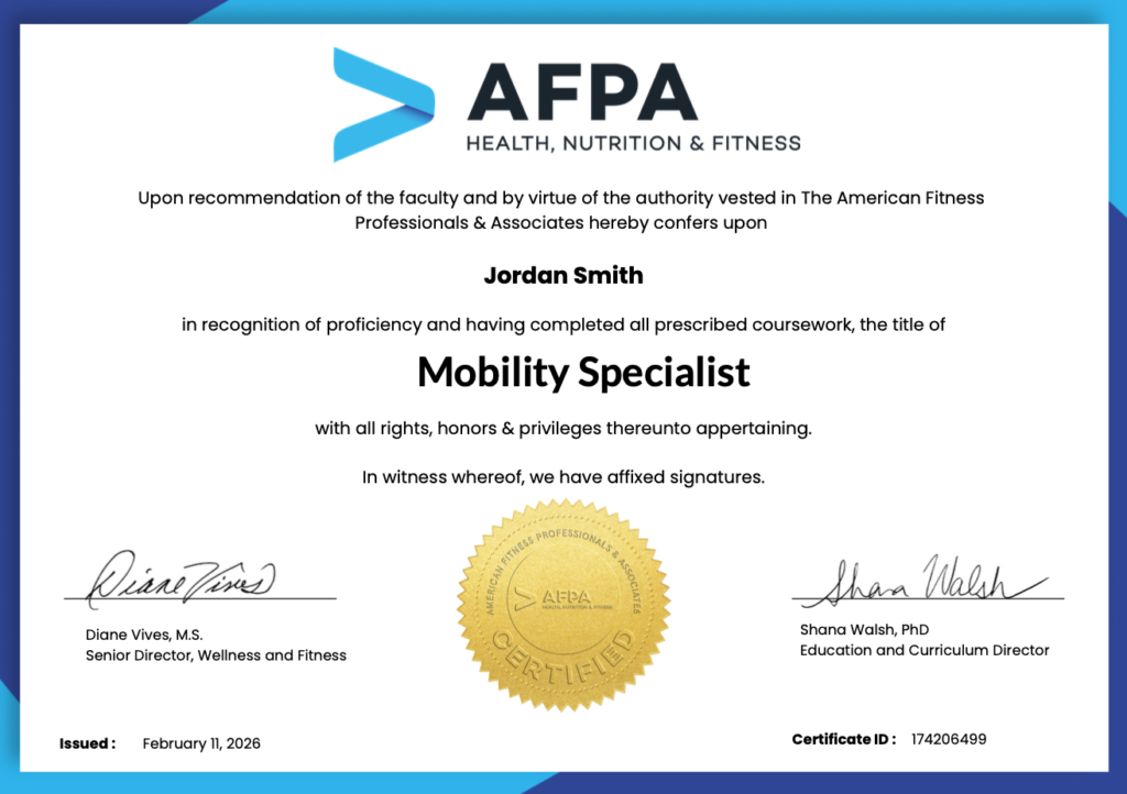 Mobility Specialist Certificate